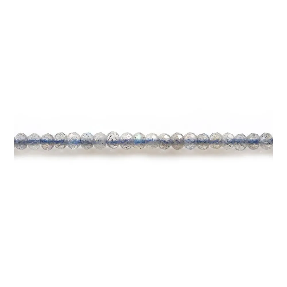Labradorite grise, en forme de rondelle faette,1.5x2.0mm x 40cm