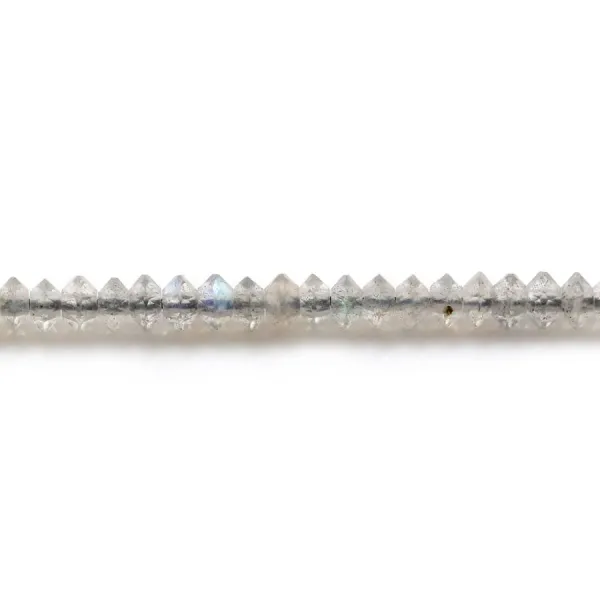 labradorite rondelle boulier facette 2x3mm sur fil 39cm