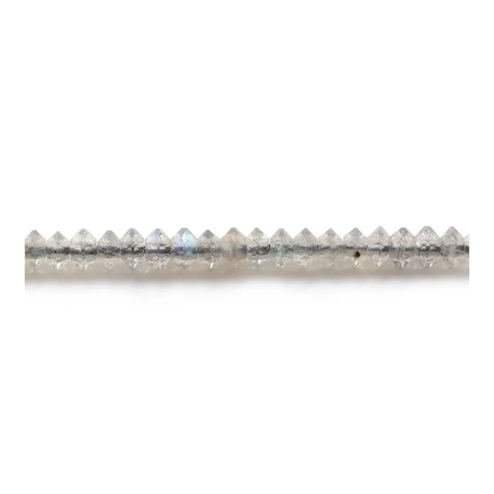 labradorite rondelle boulier facette 2x3mm sur fil 39cm