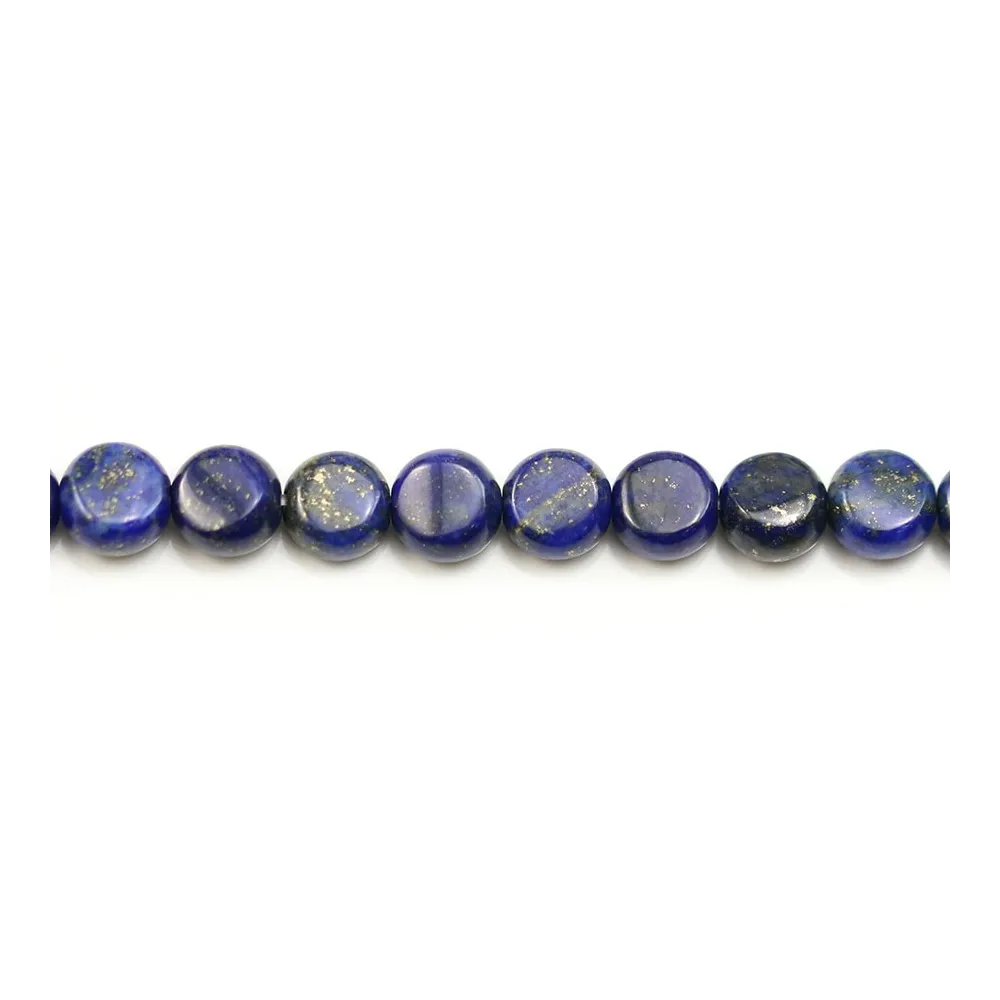 Lapis lazuli rond plat 6mm x 6pcs