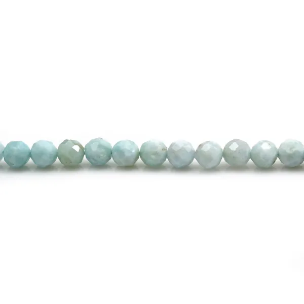 Runder facettierter Larimar 4mm x 39cm