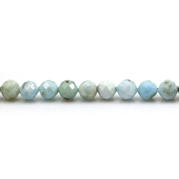 Larimar rond facette 5mm x 40cm