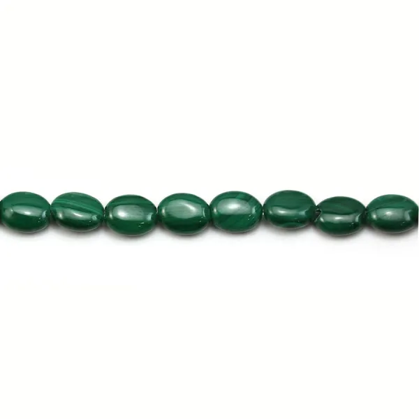 Malachite verte, de forme ovale, et de taille 6x8mm x 4 pcs