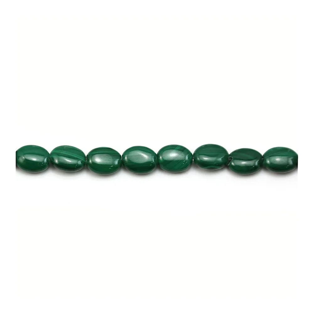 Malachite verte, de forme ovale, et de taille 6x8mm x 4 pcs