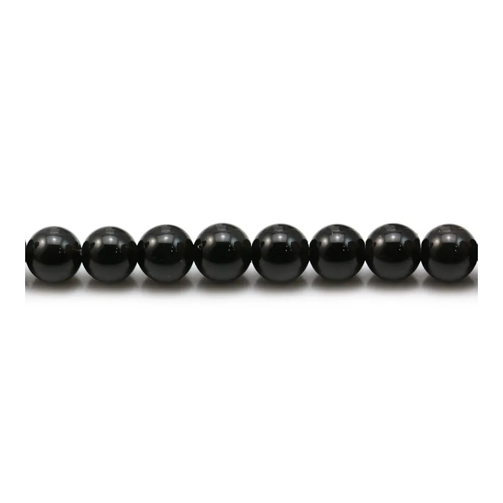 Obsidienne de couleur noire, de forme ronde, 6mm x 20pcs