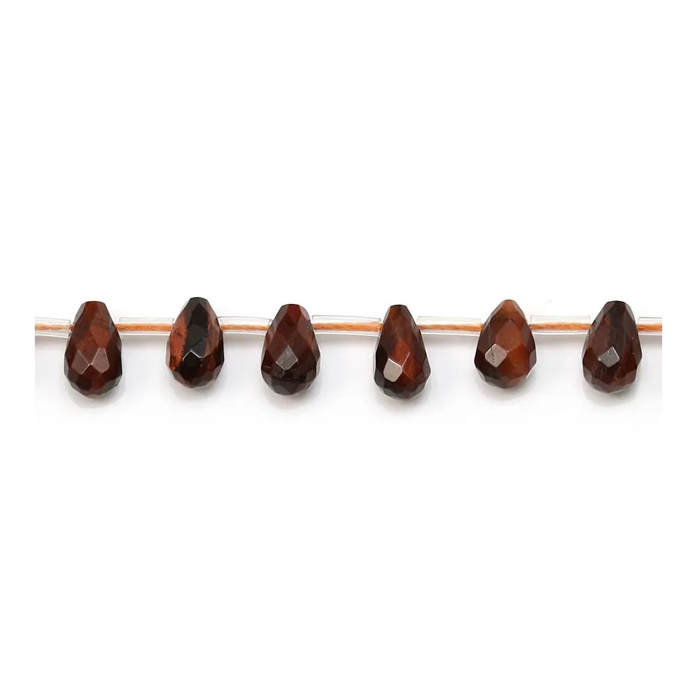 Oeil de taureau, en forme de goutte facetté 6x9mm x 4pcs