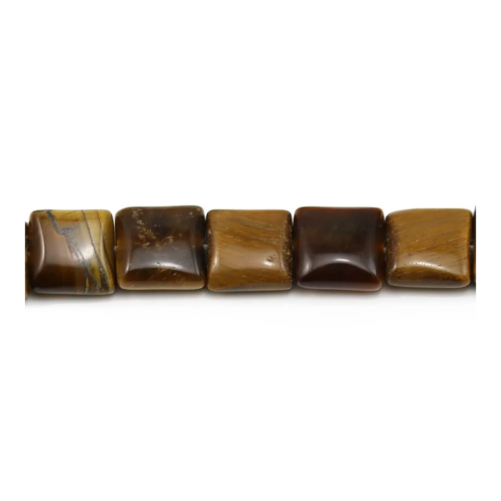Oeil de tigre carre 10mm  x 8pcs