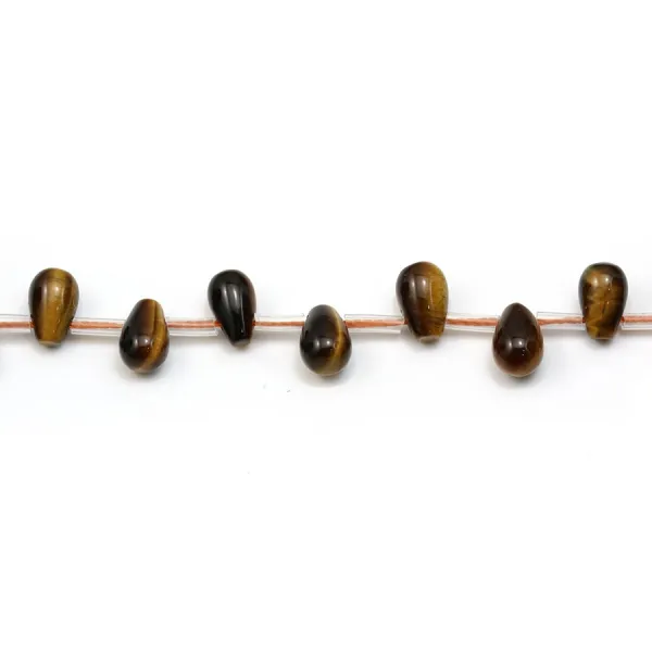Oeil de tigre goutte 6x9mm x 40cm
