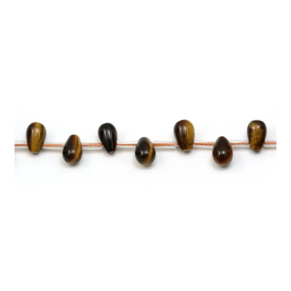 Oeil de tigre goutte 6x9mm x 40cm