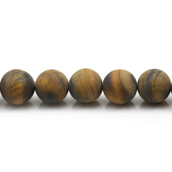 Matte tiger's eye, in a round shape 10mm x 6pcs