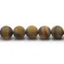 Œil de tigre matte de forme ronde 10mm x 6pcs