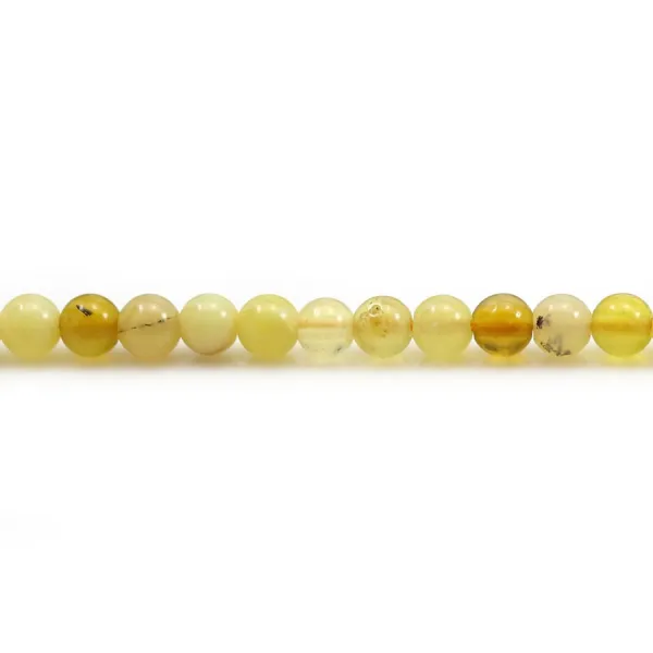 Opale de couleur jaune, de forme ronde, 4mm x 10pcs