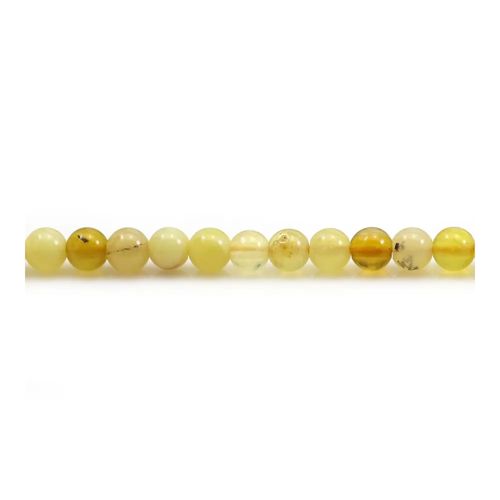 Opal on yellow color, in round shape, 4mm x 10pcs