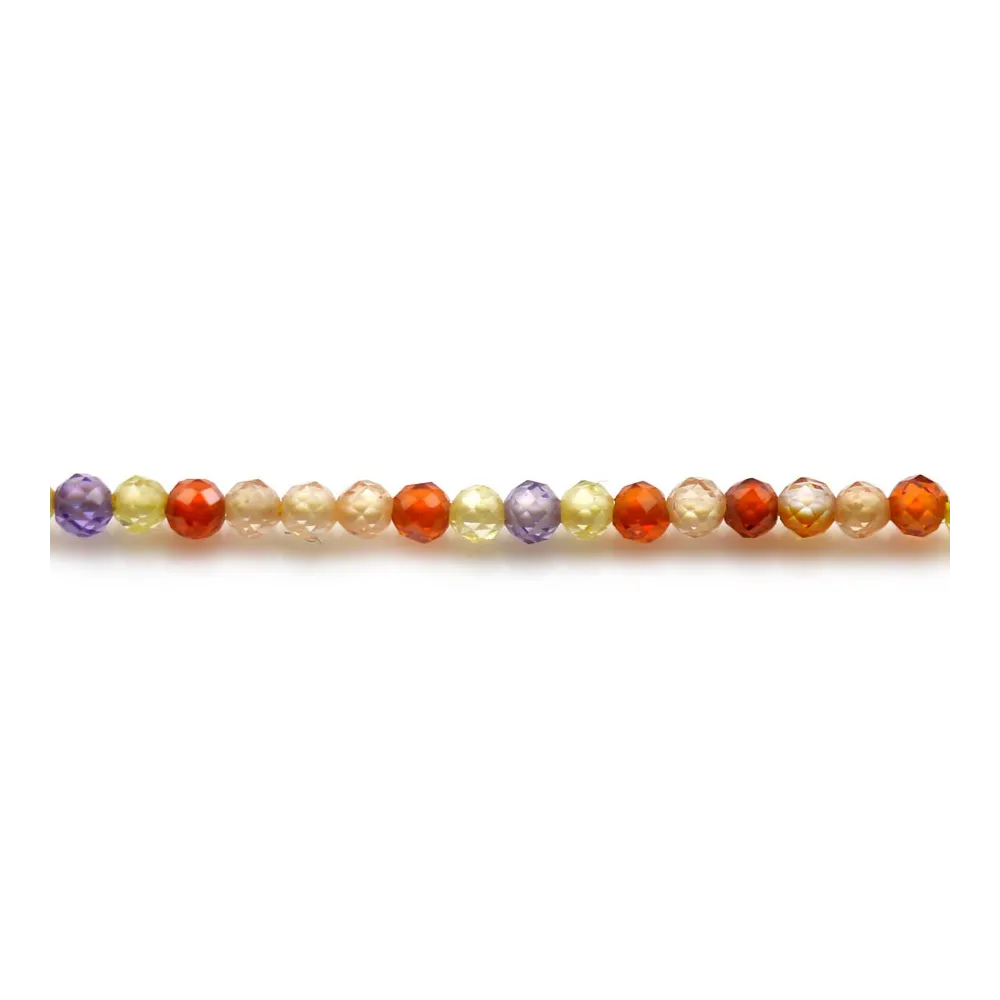 Oxyde de zirconium rond facette multicolore 2mm x 40cm
