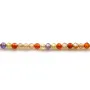 Quartz "strawberry", in round faceted shape, 2.5mm x 39cm