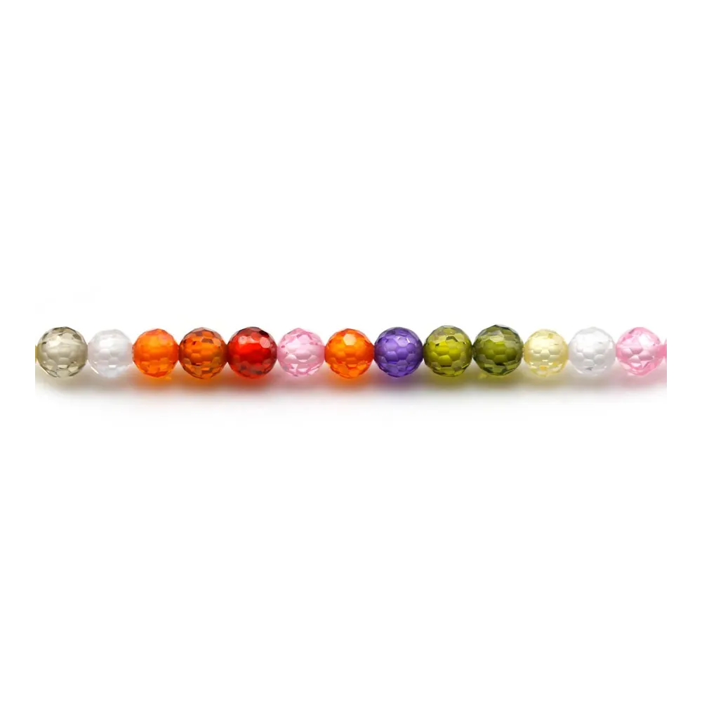 Oxyde de zirconium rond facette multicolore 3mm x 40cm
