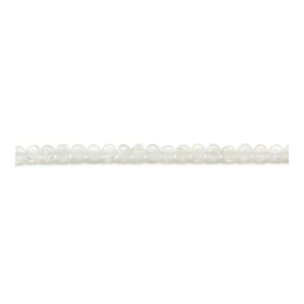 10 Perles En Pierre De Lune Blanche Arc-en-ciel Format Carré 3-4mm - Neuf Pour Création Bijoux