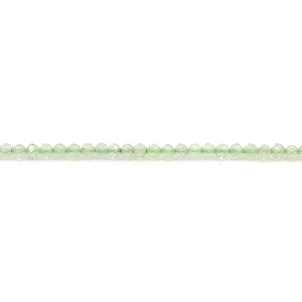 Prehnite, de forme ronde facetté, et de taille 2mm x 39cm