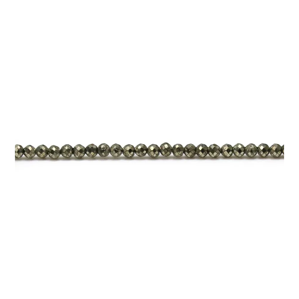 Pyrite ronde facette 2mm x 40cm