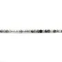 Quartz hair of venus, in faceted round shape, 2mm x 39cm