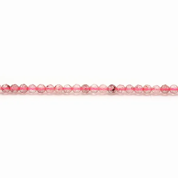 Quartz fraise rond facette 2.5mm x 39cm