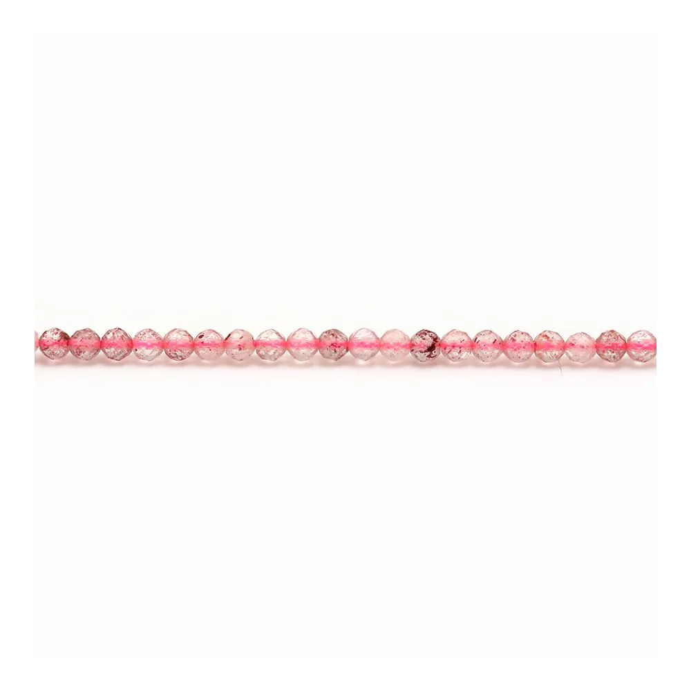Quartz fraise rond facette 2.5mm x 39cm