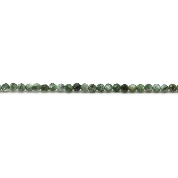 Seraphinite de couleur verte, de forme ronde facette, 2mm x 39cm