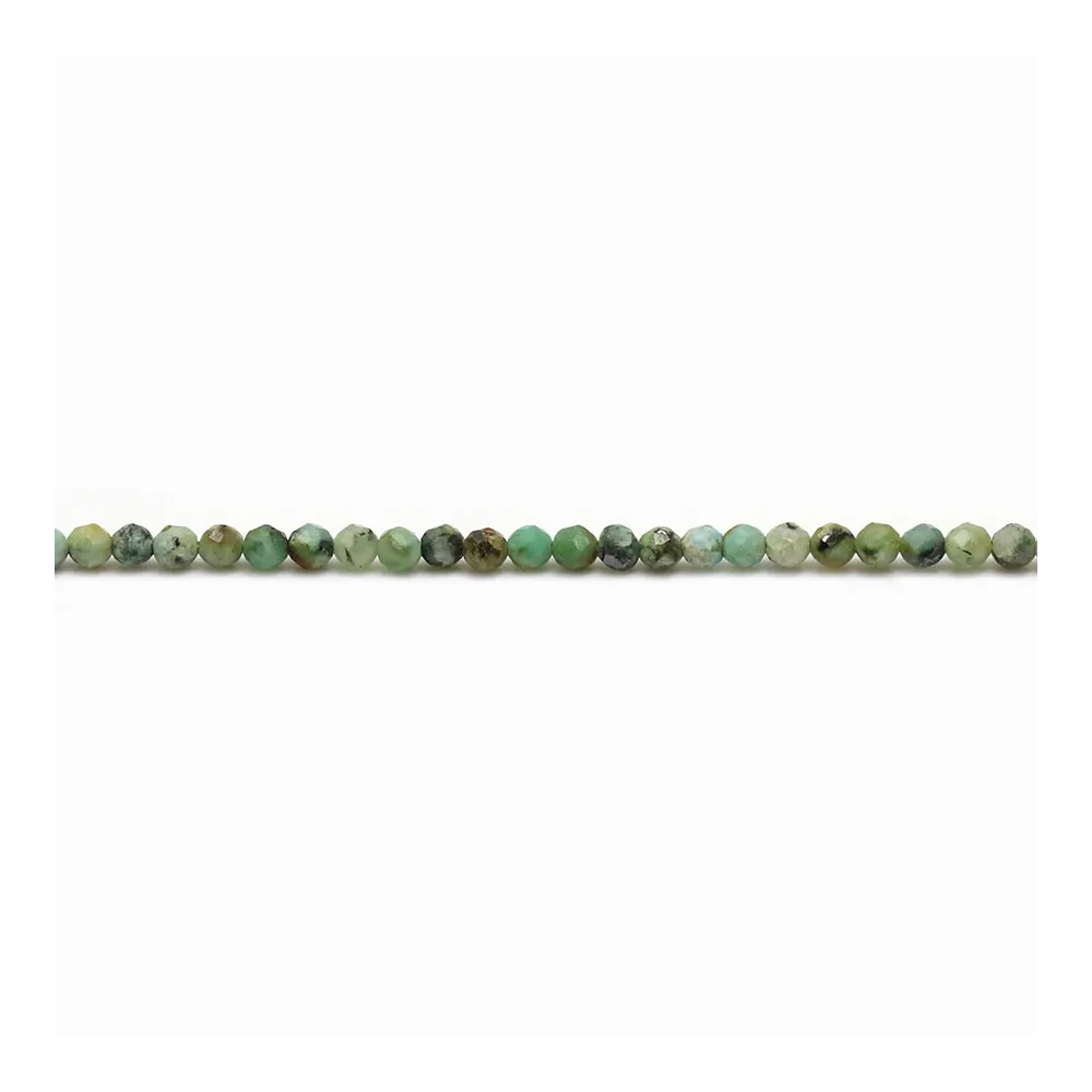 Turquoise africaine de forme ronde facette, 2mm x 40cm