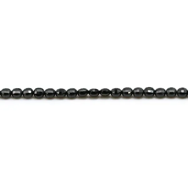 Spinelle noir ronde plate facette 2mm x 40cm