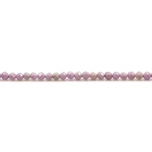 Phosphosiderite violet clair, de forme ronde facetté, 2mm x 40cm