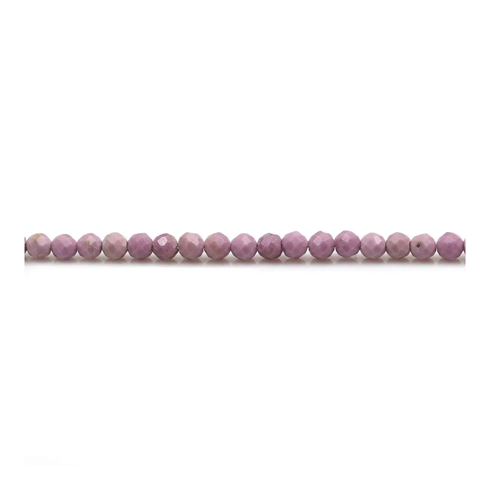 Phosphosiderite violet clair, de forme ronde facetté, 3mm x 39cm