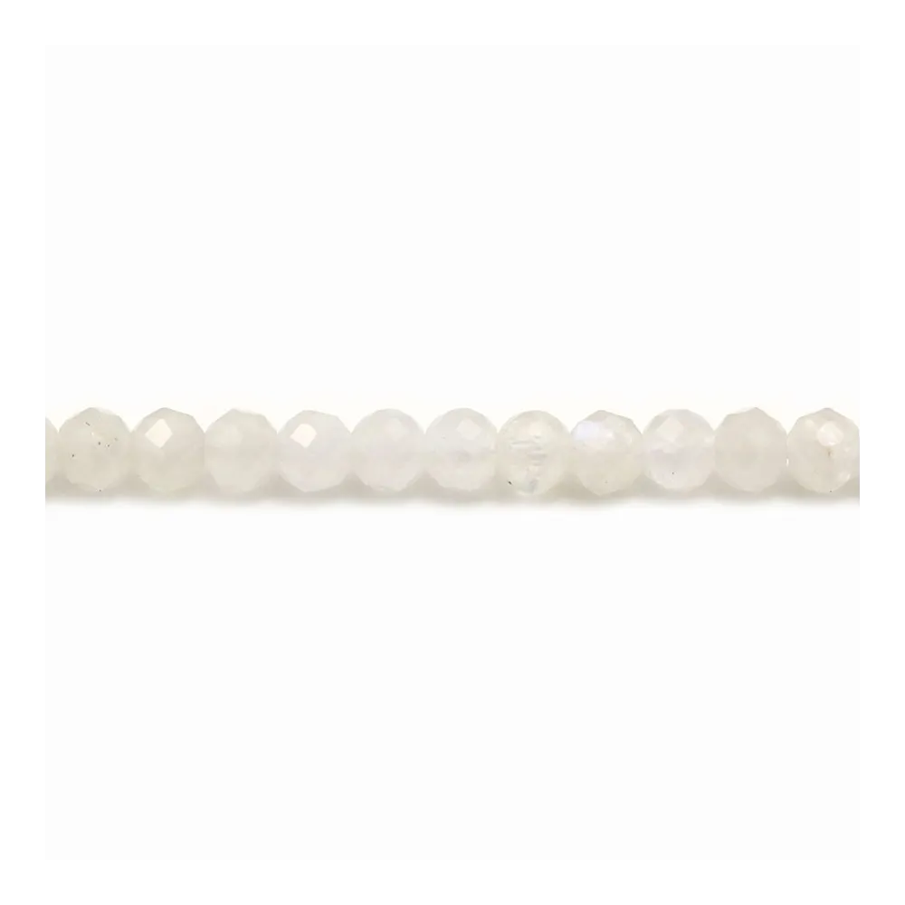 Pierre de lune ronde facette 4mm x 40cm
