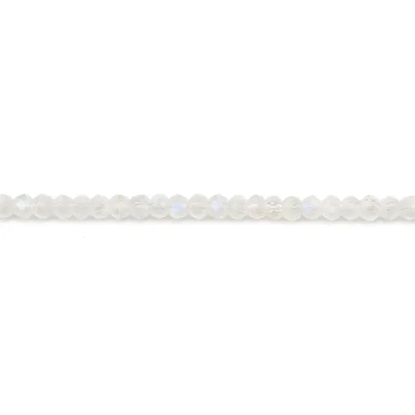 Pierre de lune en forme de rondelle facetté, de taille 2-3mm x 39cm