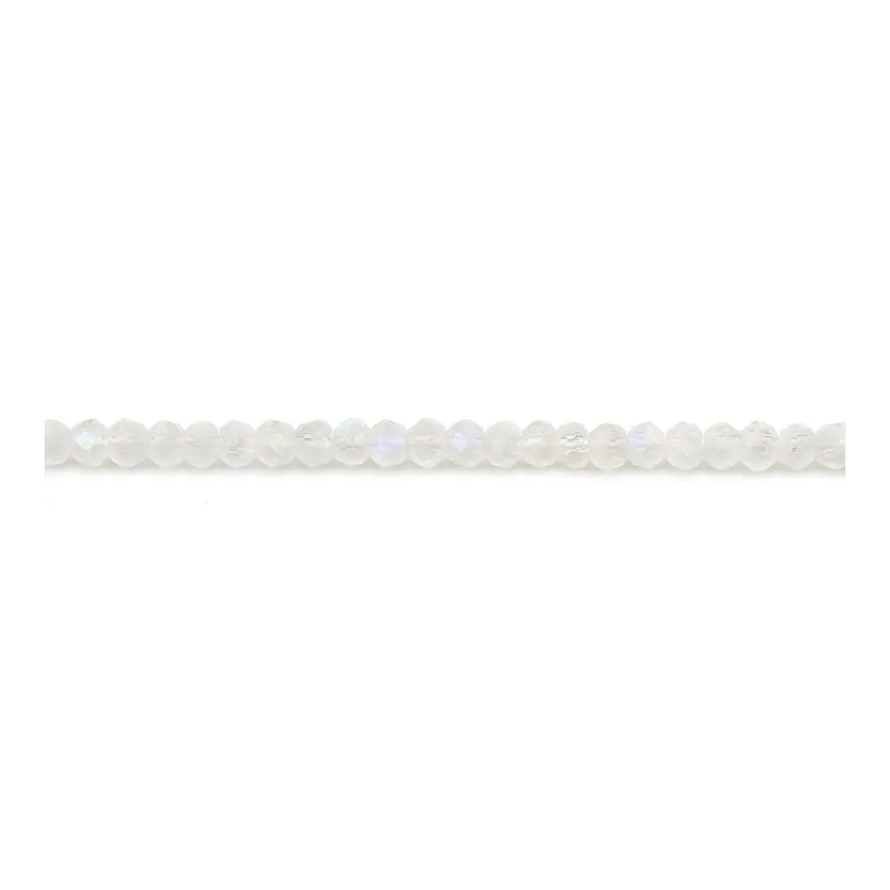 Moonstone in the shape of a faceted roundel, in size of 2-3mm x 39cm