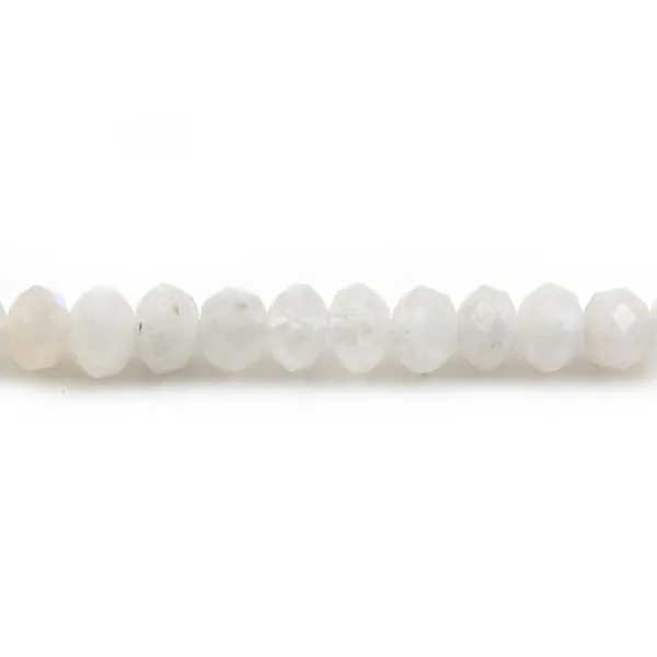 Pierre de lune, de forme rondelle facetté, 4x5mm x 10pcs