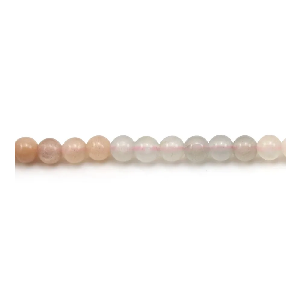 Pierre de lune multicolore ronde 4mm x 40cm