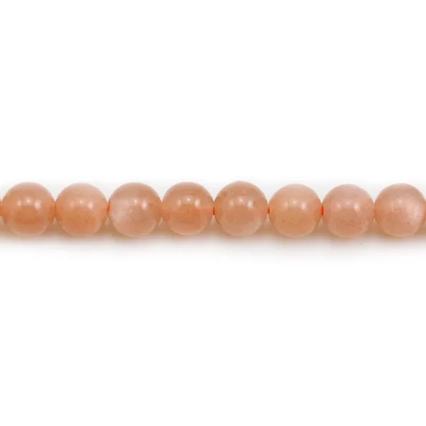 Orange moonstone round 6mm x 40cm