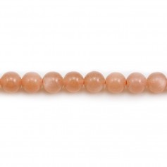 Orange moonstone round 6mm x 40cm