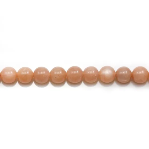 Lua de pedra laranja redonda 8mm x 40cm