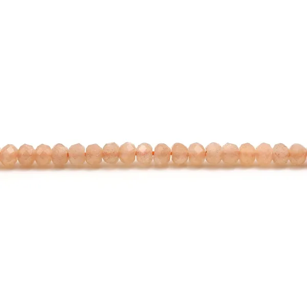 Rondelle facetada de pedra da lua laranja 2.5x4mm x 40cm