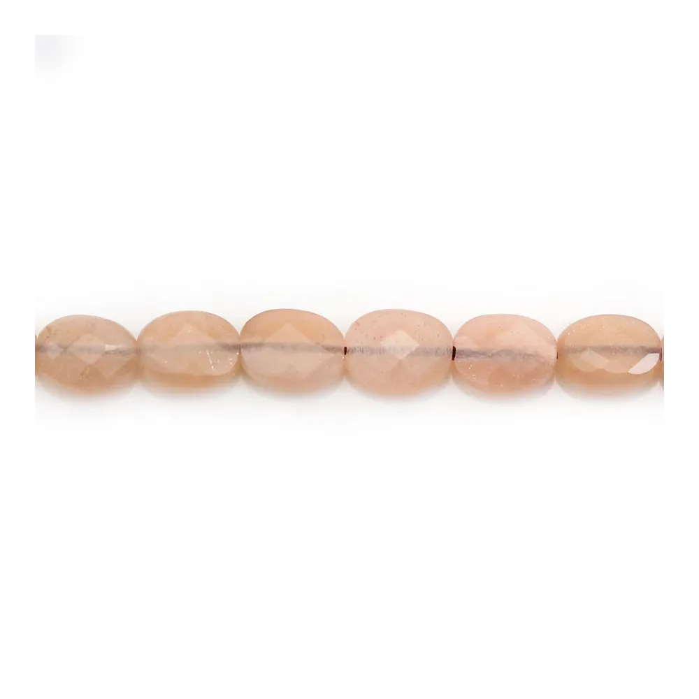 Pierre de soleil, de forme oval facette, 6x8mm x 39cm