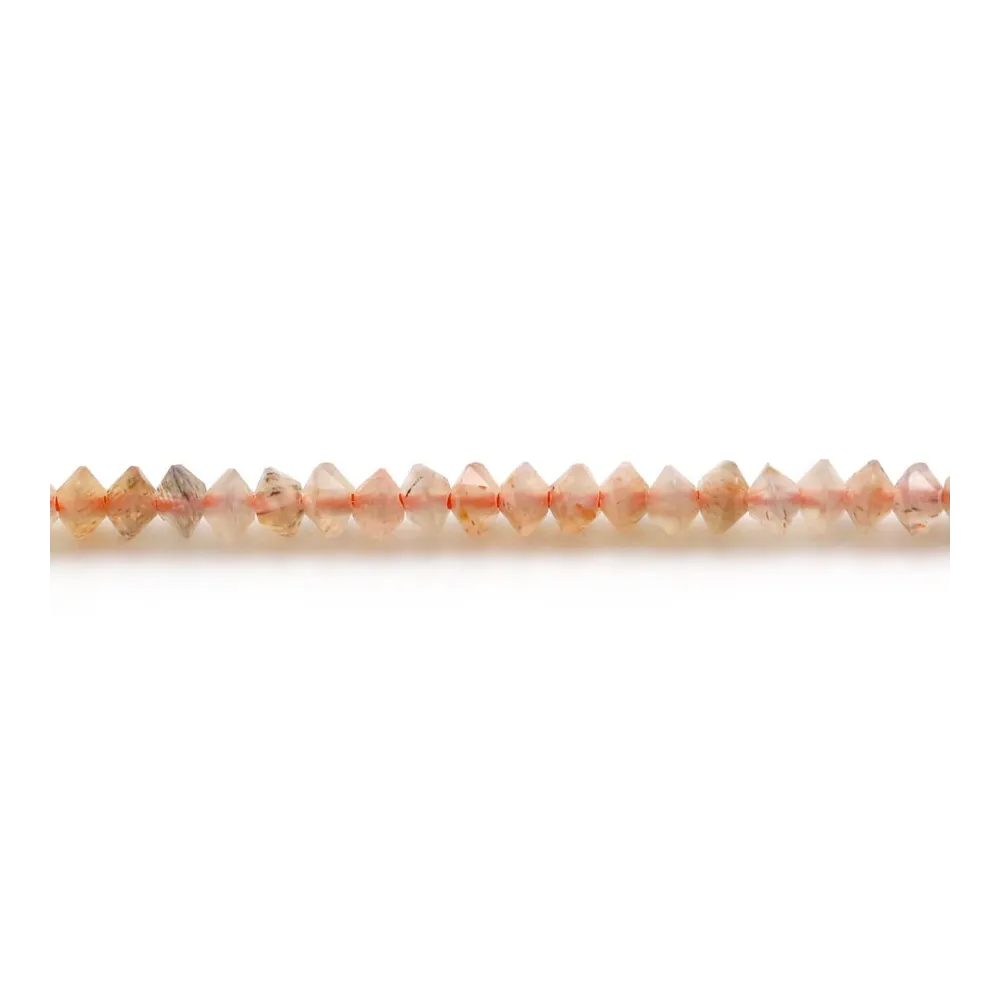 Orange moonstone faceted rondelle bead 2x3mm on 39cm strand