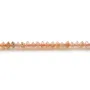 Rondela facetada de pedra da lua laranja 2x3mm em fio 39cm