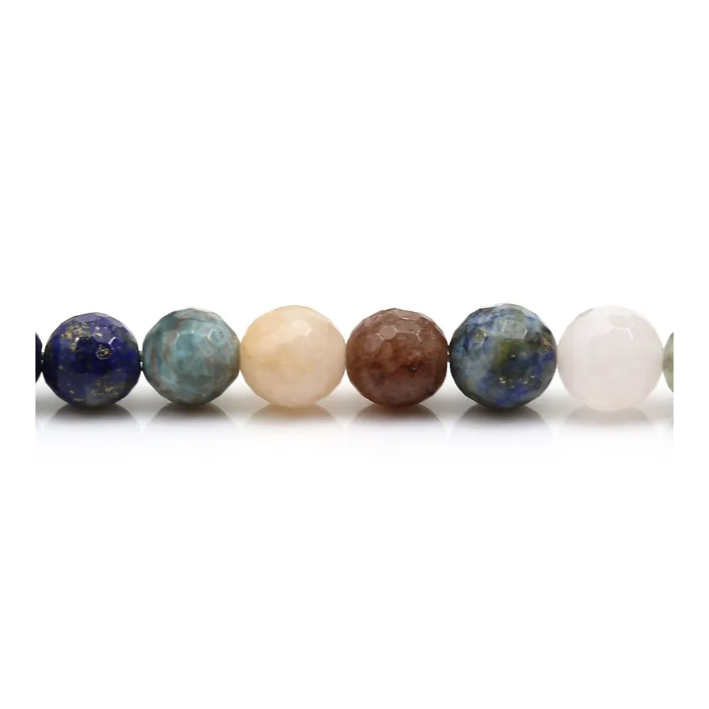 Pierre mixte ronde facette 8mm x 40cm