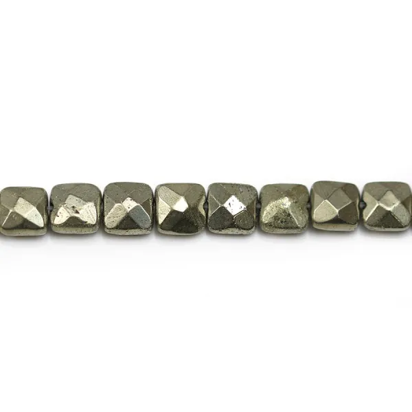 Pyrite, en forme de carré facetté, 6mm x 40cm