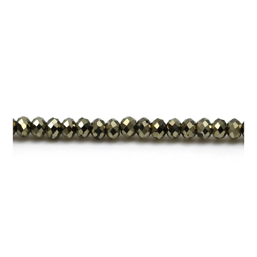 Pyrite, en forme de rondelle facetté, 2x3mm x 20pcs