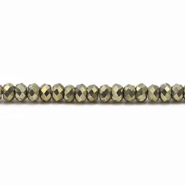 Pyrite rondelle facette 2.5x4mm x 10pcs