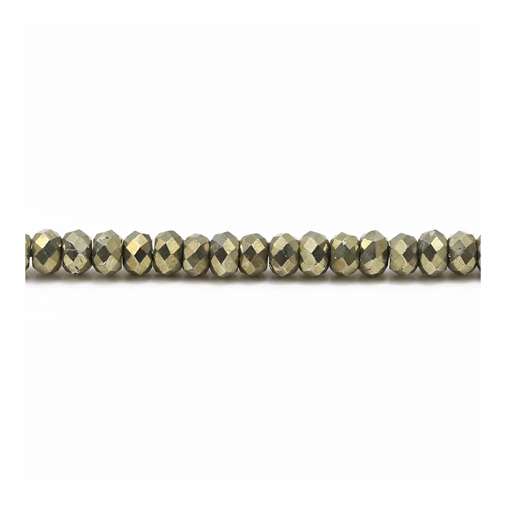 Pyrite rondelle facette 2.5x4mm x 10pcs