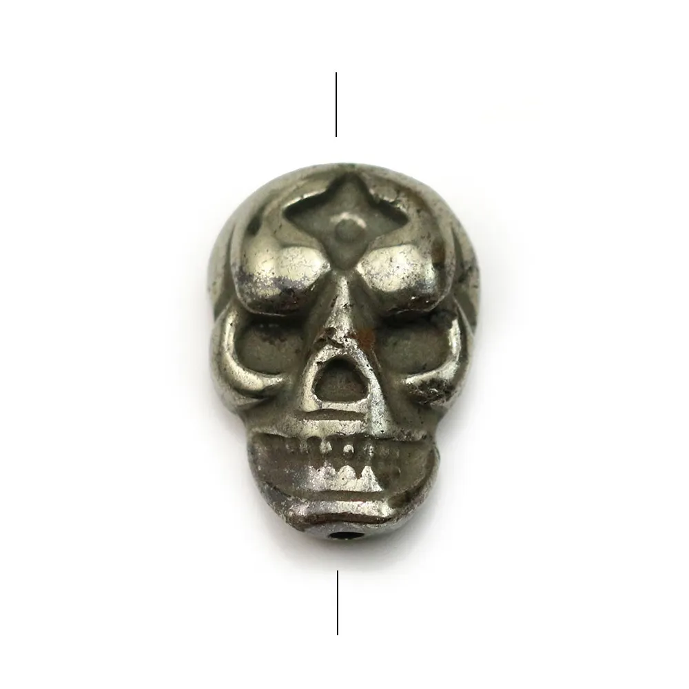 Pyrite, en forme de tête de mort, 13 * 19mm x 1pc