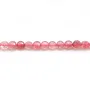 Quartz "fraise", de forme rond plat facetté,  4mm x 39cm
